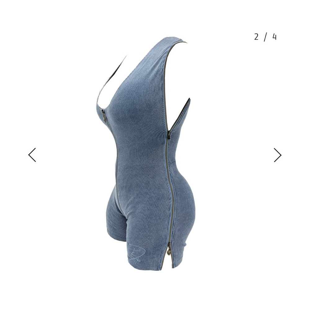 CAGED TORDROBES ROMPER BLUE